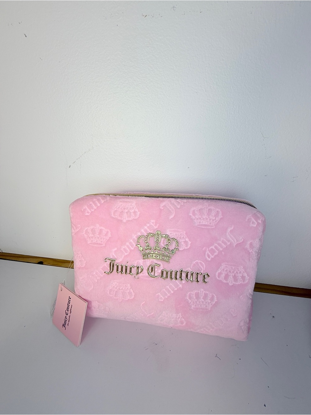 Juicy Couture Pink Plush Cosmetic Pouch BNWT